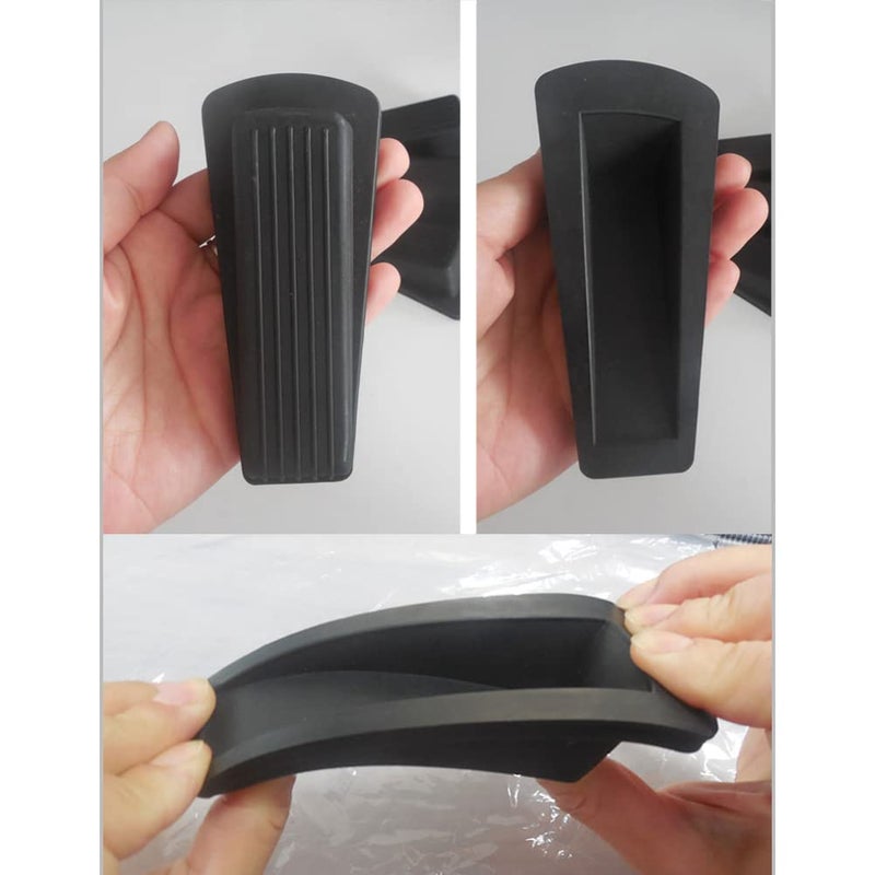 Lesunsul Door Stop  Door Stopper  Door Wedge  6 Pack Rubber Door Stopper  Rubber Door Stops for Bottom of Door  Works on All Floor Types-Black - Image 3